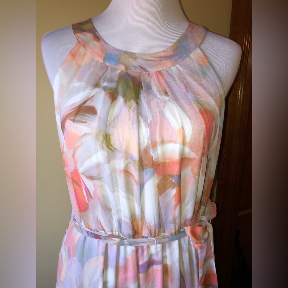 NWT Coral Long Calvin Klein Dress
